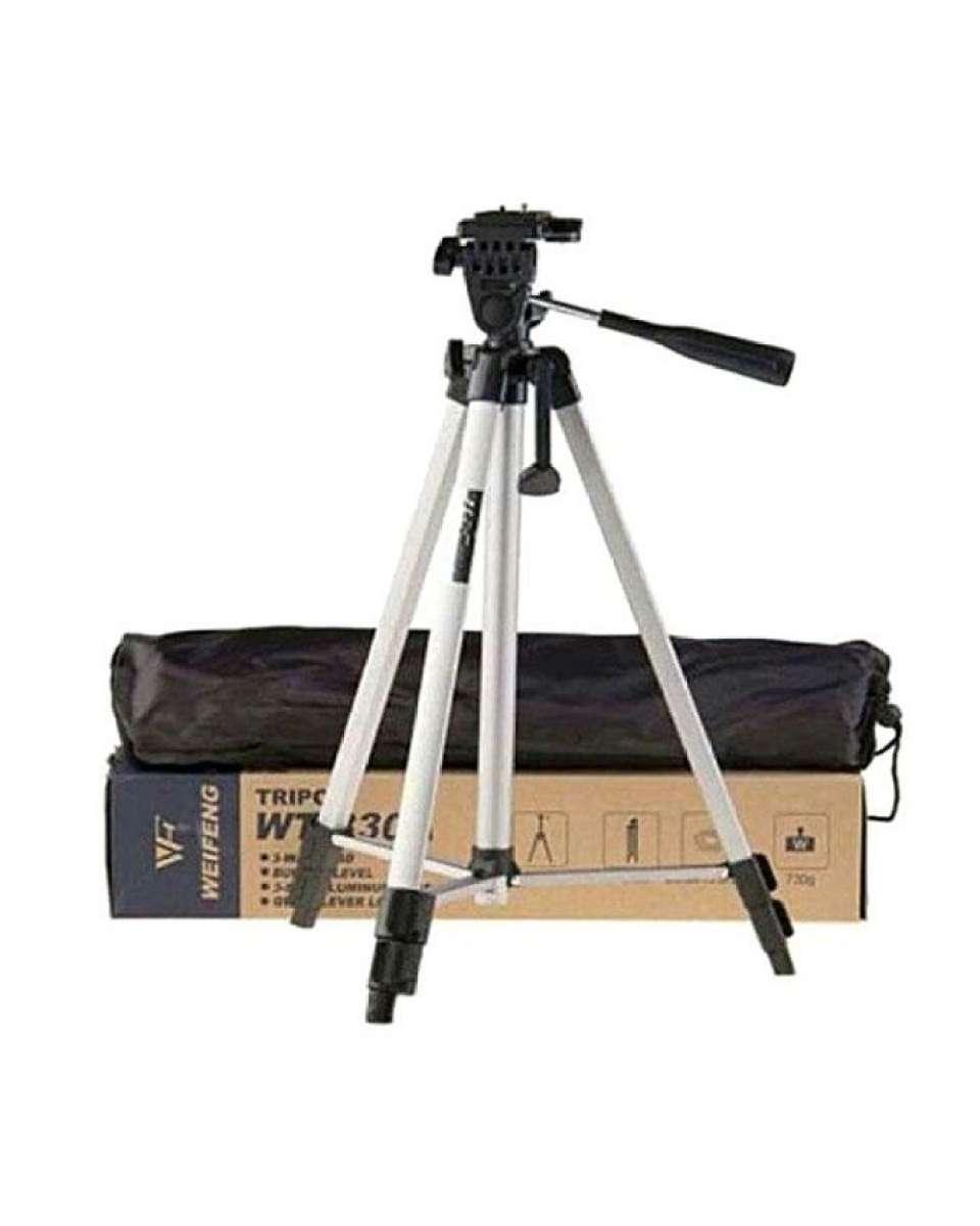 Tf-3110 Portable Tripod Stand For Camera And Phone - Black. 