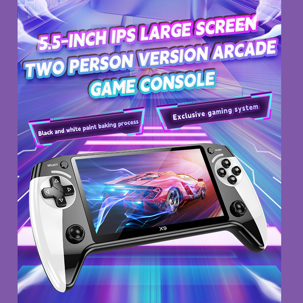 X9 Handheld Game Console With 5.5in Screen Portable Video Games 1500mAh Chargeable Battery Game Controller For Men Women. 
