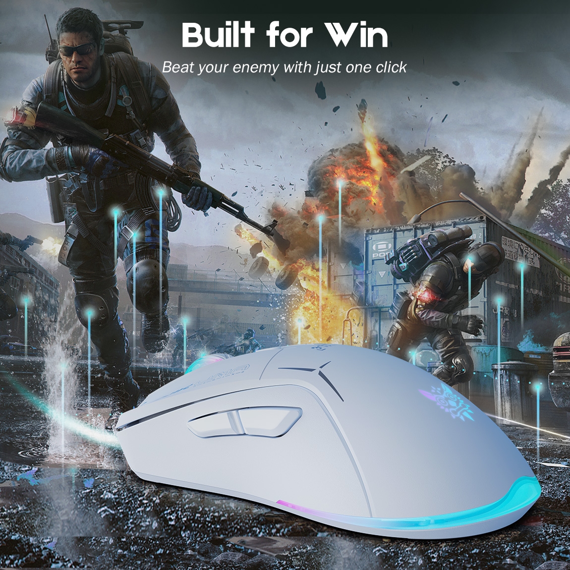 ONIKUMA CW917 RGB Dual Mode Wired + 2.4GHz Wireless Mouse. 
