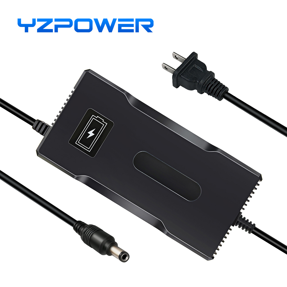 YZPOWER 42V 5A lithium battery charger intelligent fast charging 36V 10S electric bicycle power tool universal with cooling fan. 