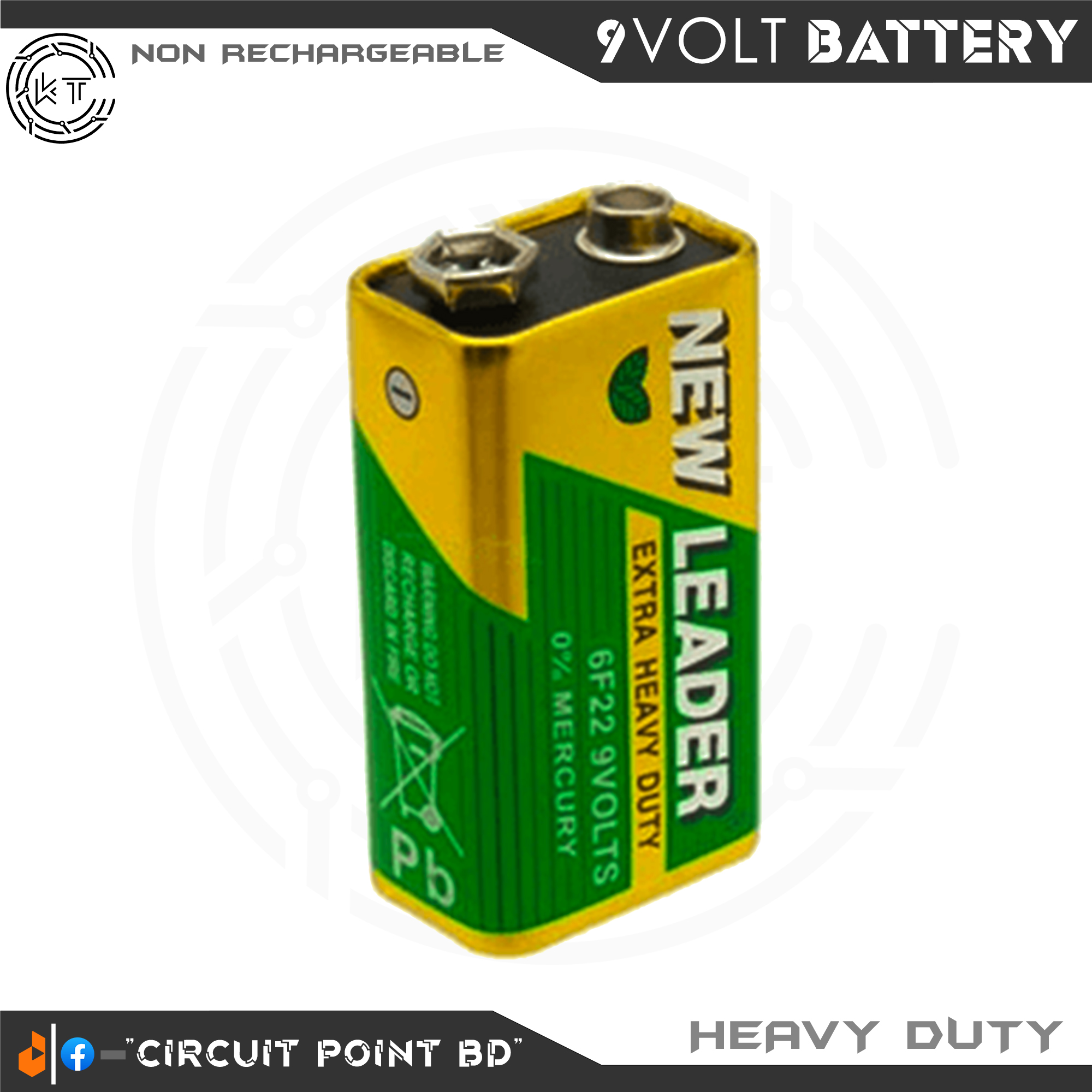 9V Battery Extra Heavy Duty - 1pcs Non-chargeable For Arduino and DIY Electronics. 