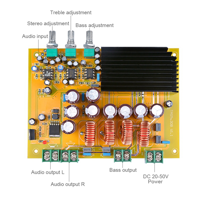 Tas5630 Subwoofer Amplifier Audio d Class D 2.1 Channel Digital Sound Amplifiers 150Wx2+300W. 