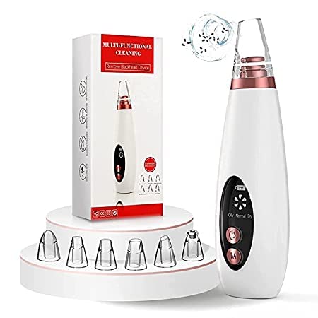 Telebrans As seen on TV 6 in 1 Multi-function Blackhead Remover Tools,Electric Derma suction Machine,USB Rechargeable Acne Pimple Pore Cleaner Vacuum tool - Facial Cleanser Device for Nose & Skin Care