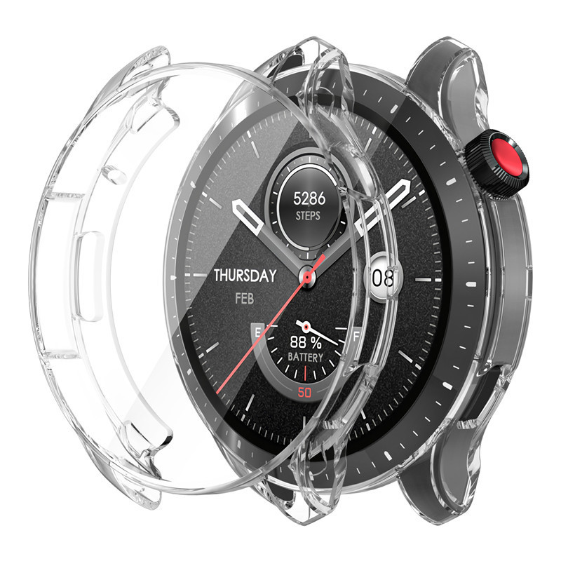 [autismaut] Applicable to Huami Watch Bezel Jump Me Amazfit GTR4 Protective Shell TPU All-Inclusive Electroplating AmazfitGTS4 Watch Case. 