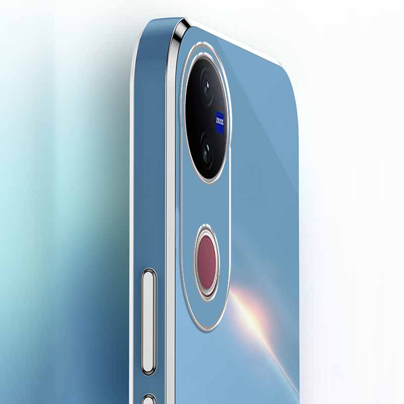 Biruiqu for VIVO V50 VIVO T4R Back Cover Luxury 6D Plating Frame Shiny Bling Phone Pounch Soft Silicone Square Phone Case. 