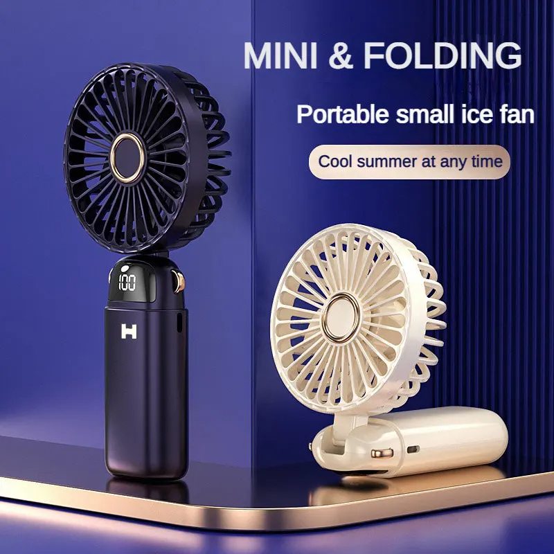 Handheld Mini Fan Foldable Portable Neck Hanging Fans 5 Speed USB ...