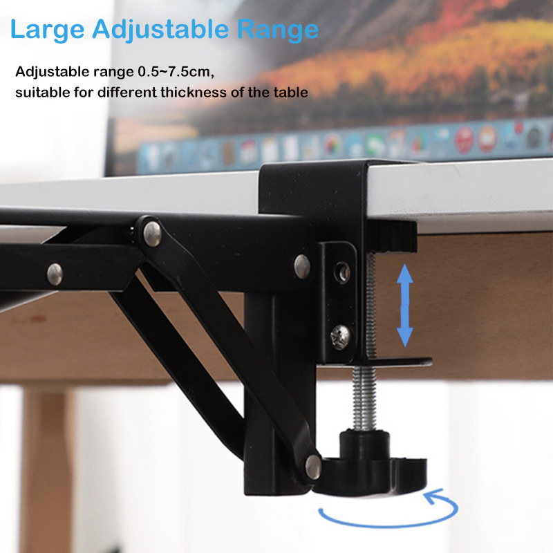 DIY Height Sturdy Under Desk Extension Stand Ergonomic Pull Out Keyboard Tray Clamp Cold Rolled Steel For Laptop Accessories. 