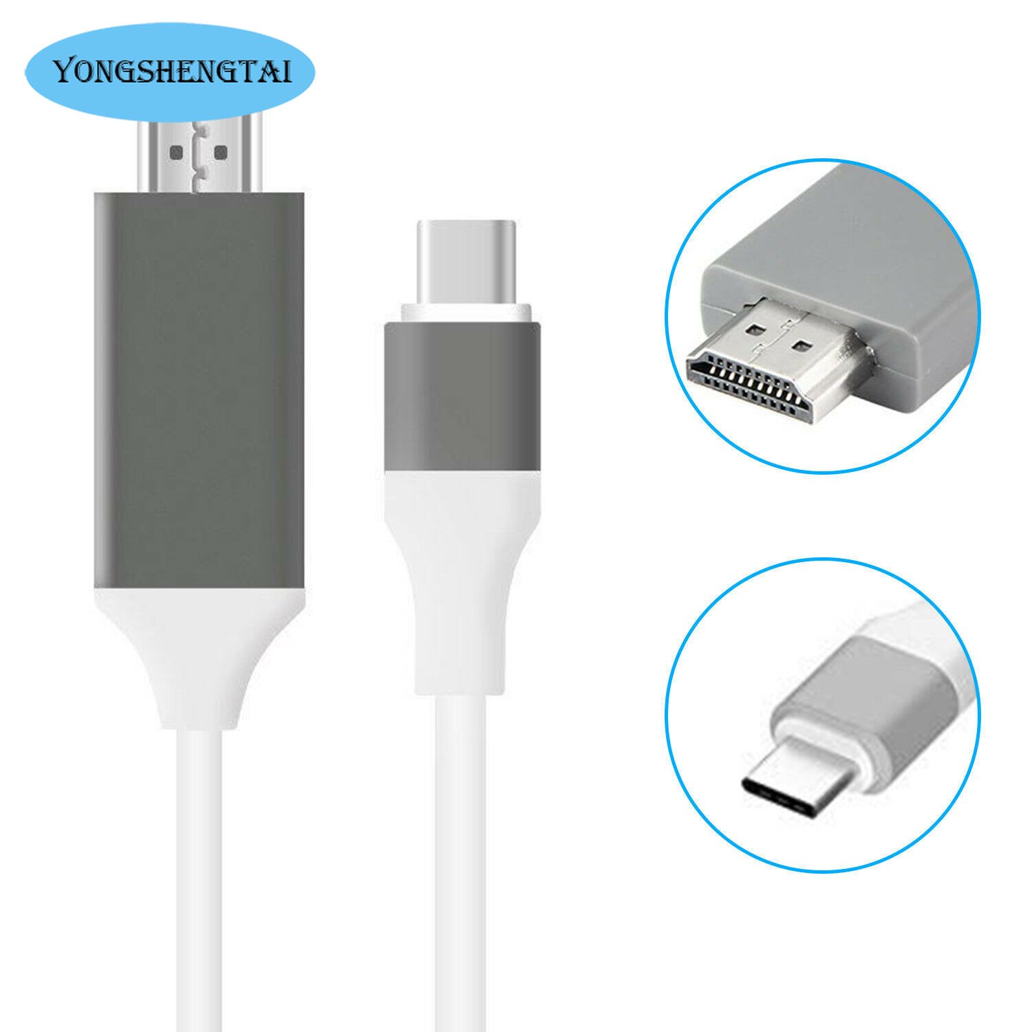 USB C Type To HDMI-compatible 2.0 able 4K HD able 2M Audio and Ethernet for MacBook Samsung S10 Huawei Mate P20 Pro. 
