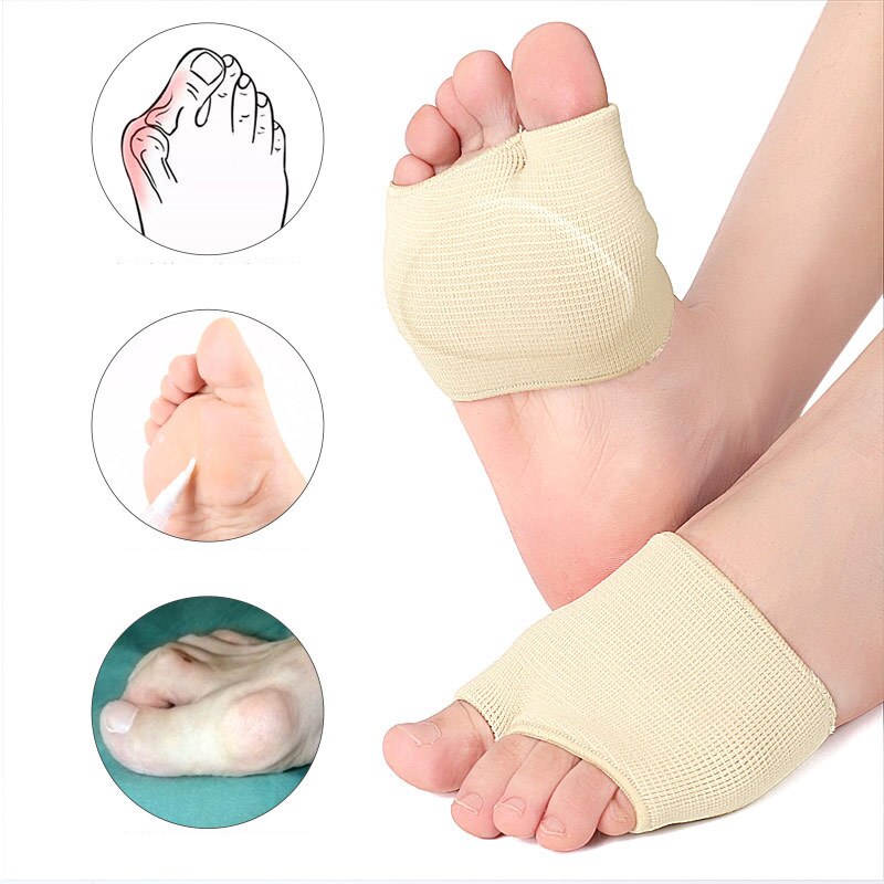 Silicone Metatarsal Sleeve Pads Half Toe Bunion Sole Forefoot Gel Pads Cushion Half Sock Supports Prevent Calluses Blisters. 