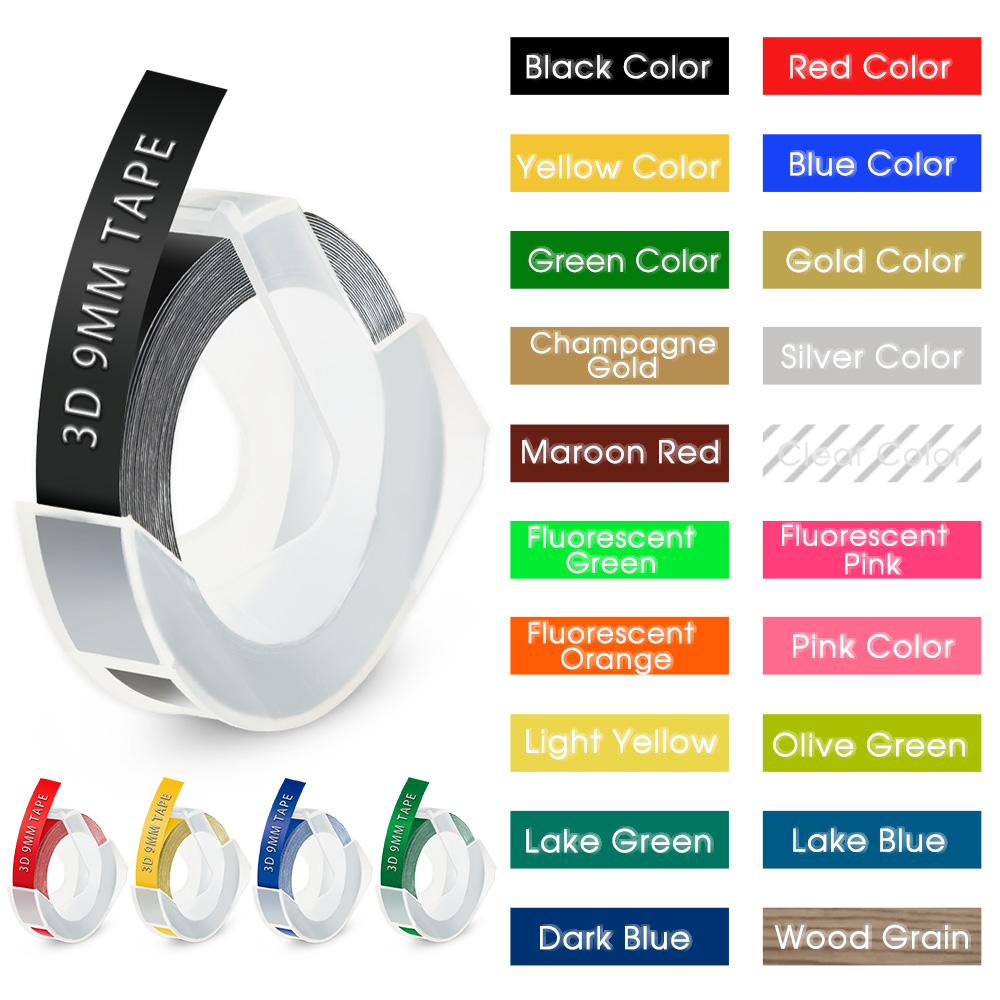 Mini Label Printer Motex E101 3D Embossing Label Maker Motex E-101 Manual Labeler DIY Adhesive Sticker or 5PK Dymo 3D Tape 9mm minghao. 