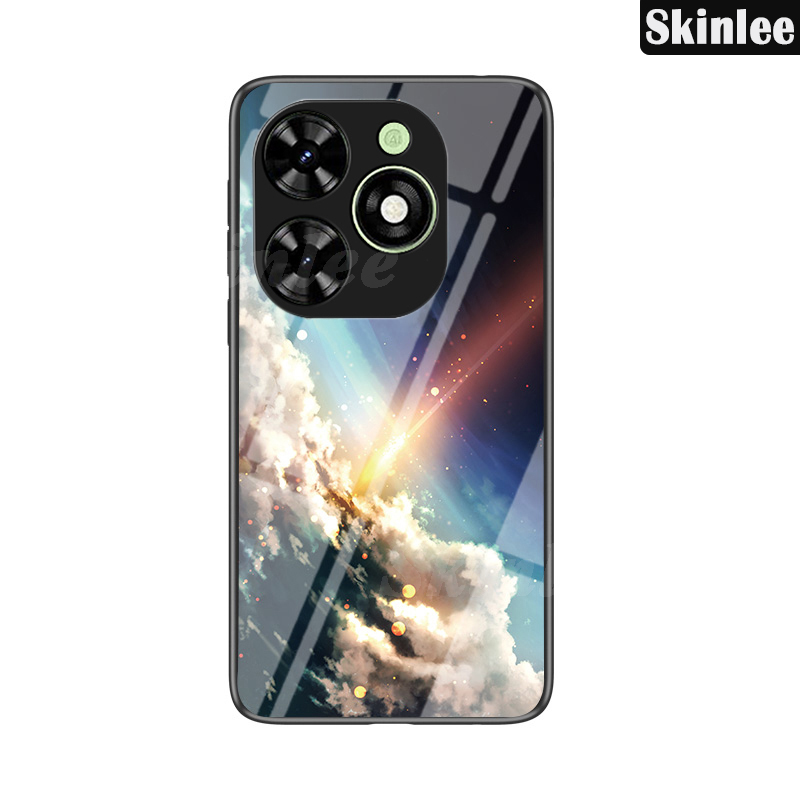 Phone case For infinix Hot 40i Back cover Couple Starry Moon Glossy Glass Meteor Start cover For infinix Hot40i 4G Cover cases. 