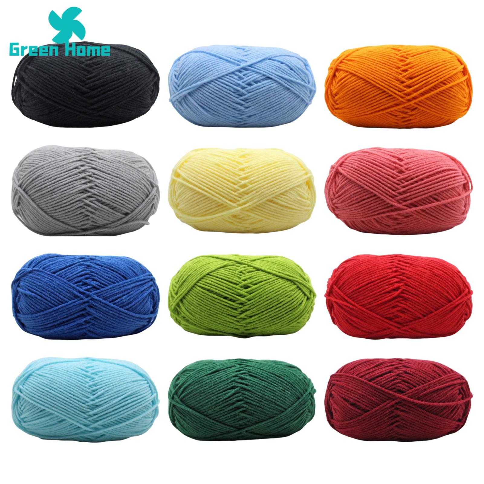 Green Home Knitting Wool Professional 4Ply Milk Cotton Thickness Line Crochet Yarn. 