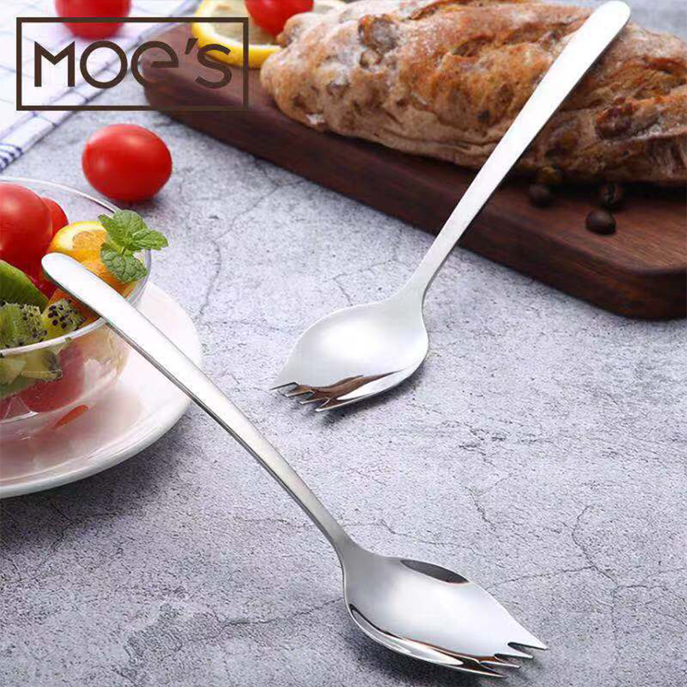 GC 2 In 1 Stainless Steel Fork  Spoon Spork Cutlery Set Kitchen Outdoor Utensil Tool color:as picture show. 