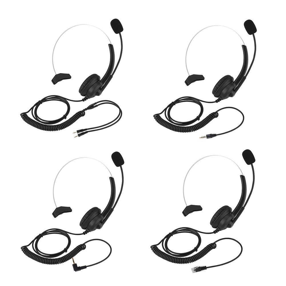 2.5mm Telephone Headset Noise Cancelling Call Center Headset Comfortable Wearing Telephone Headset - Crystal Plug - intl. 