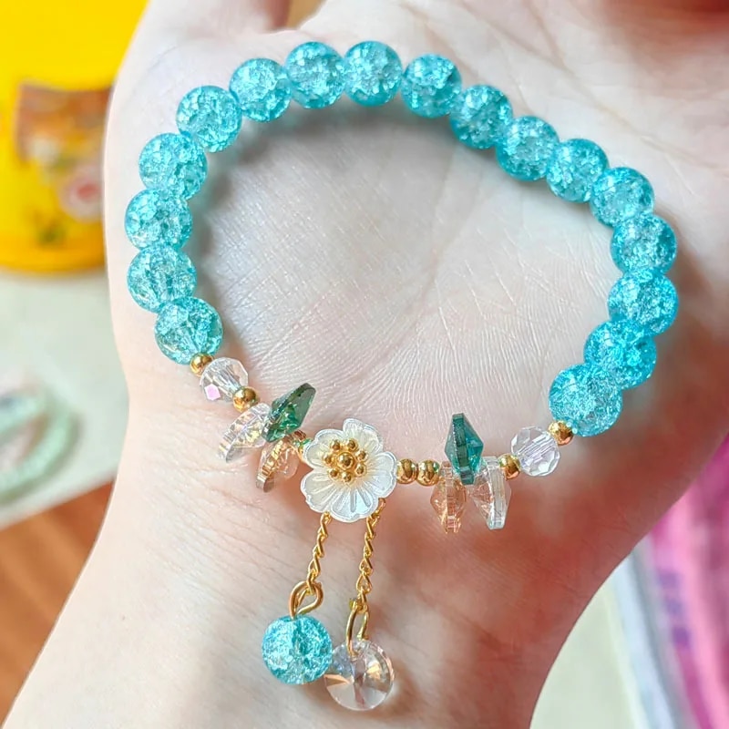 [韓国人気ジュエリー] Daisy Gemstone Bracelet Korean New Sweet Daisy Flower Bracelet For Women Colorful
