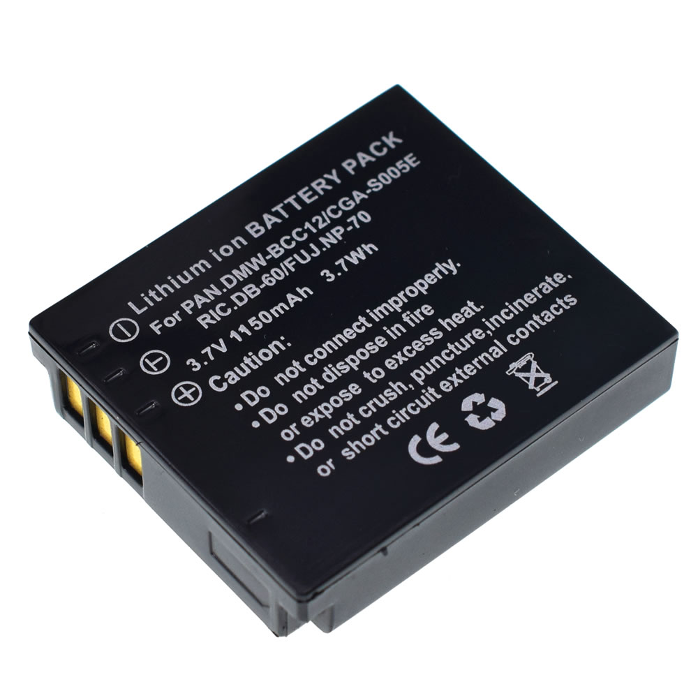 2PCS DMW-BCC12 CGA-S005 S005E DB60 NP70 Camera Battery For PANASONIC FX10 FX12 FX50 FX07 FX100 FX150 FX180 LX1 LX2 LX3. 
