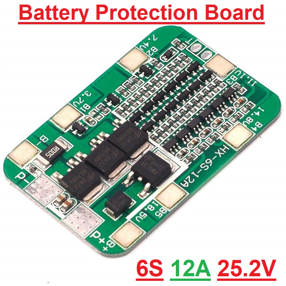 Upscale Living - 6S BMS Circuit 25V 12A Protection Circuit 3S 25A 22.2V 25.2V 18650 AA AAA Lipo Li-ion Lithium Battery Charger Board. 
