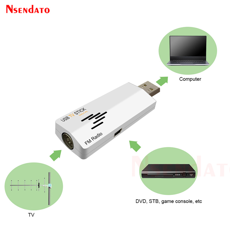 Digital USB 2.0 Analog TV Stick for Worldwide TV Tuner Receiver FM Radio with Remote Control for PC Laptop,. 