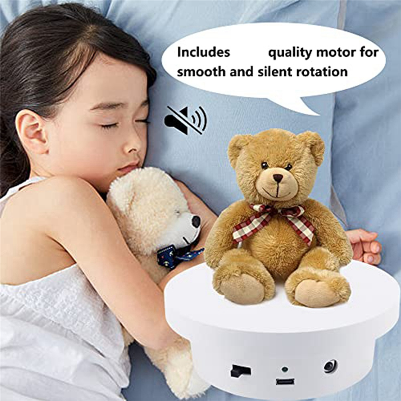 Rotating Display Stand Adjustable Speed + Remote Control 5.1In Diameter 11Lb Load Capacity Type-C Power Supply Easy To Replace (13cm). 