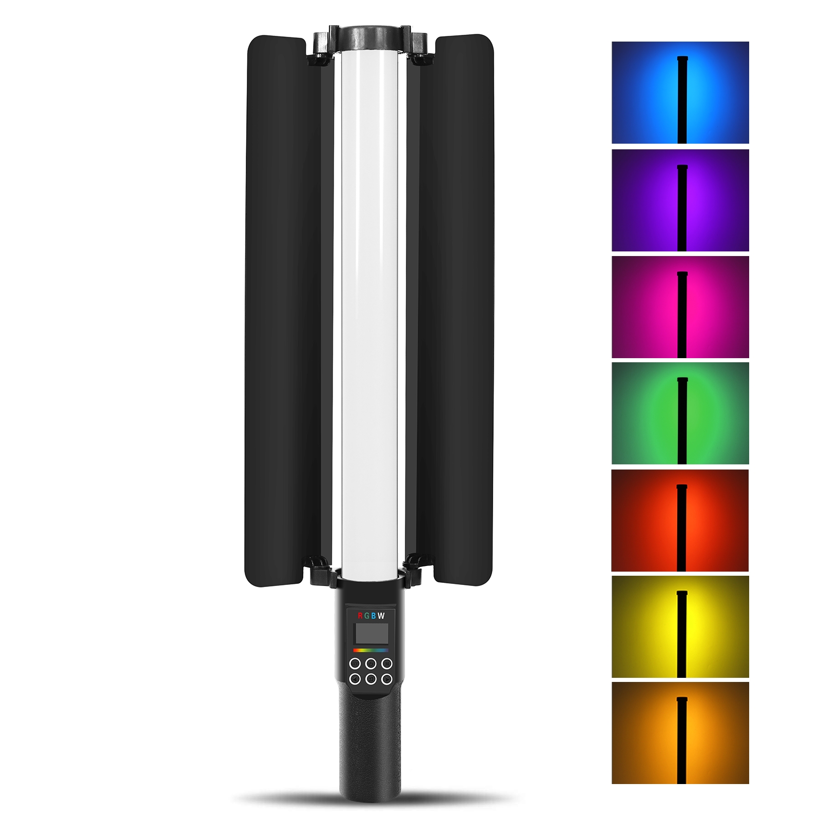 PULUZ 190 LEDs Photo Handheld Stick Light Full Color RGB Fill Light with Barndoor. 