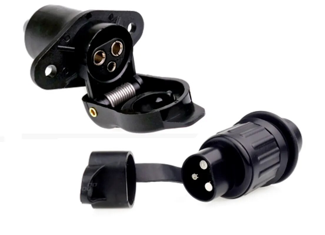 Trailer Plug Adapter Motorhome Power Cord Socket Connector Trailer Tractor Plug Socket 3-pin to DIN 72575 + DIN 9680 6-24 volts