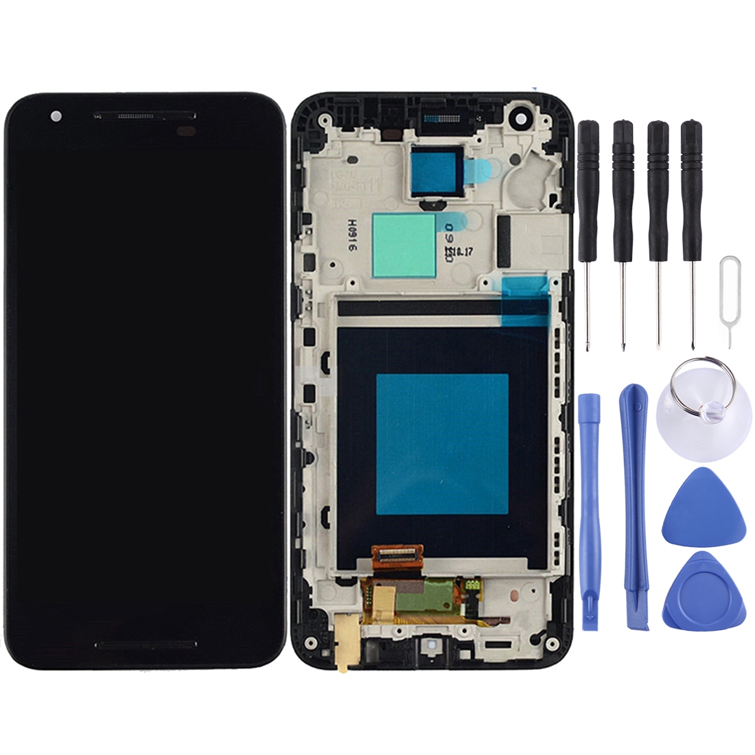 New- LCD Screen and Digitizer Full Assembly with Frame for LG Nexus 5X H791 H790(Black)