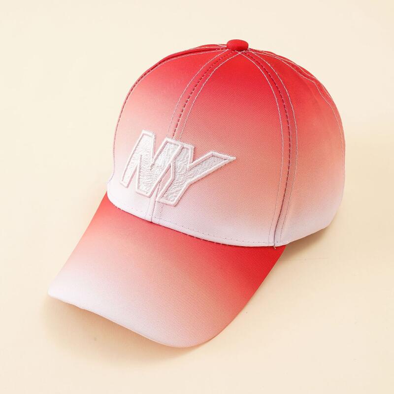Summer Sunscreen Baseball Cap Male Gradient Colorful Rainbow Color Matching Peaked Cap Female Cool Street Style Embroidered Letters