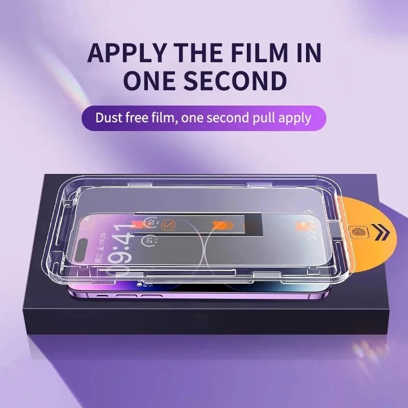 2PC 8K Oleophobic Coating Dust free Installation Privacy Screen Protector For iPhone 15 14 13 12 11 Pro Max Mini XS MAX X Glass. 