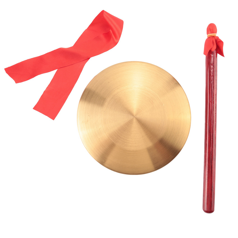 15.5cm 6-Inch Gongs and Drums Orff Percussion Folk Instruments Gongs and Drums for Outdoor Performance Durable Easy to Use Gold-Yellow