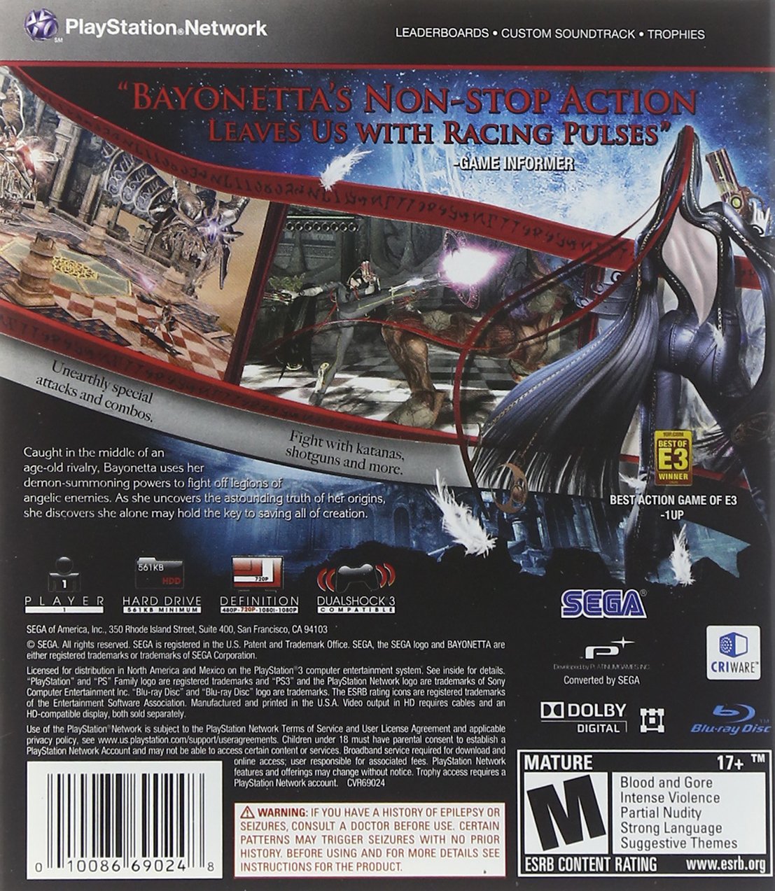 Bayonetta PS3 Disk Version Video Game controller Gaming station Console Gamepad command Gameplay consoles super. 