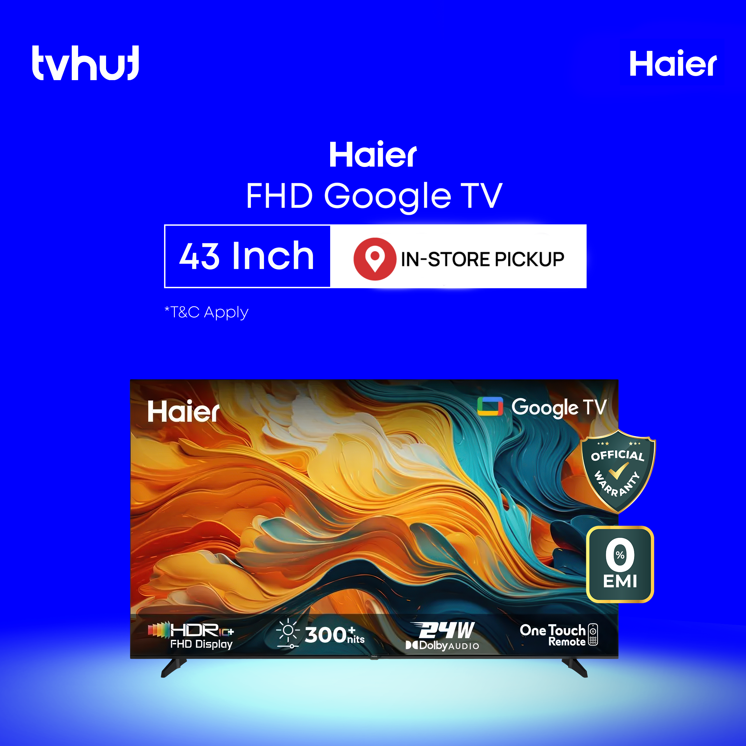 Haier 43 Inch FHD Google TV - H43K85FFX with Official Warranty