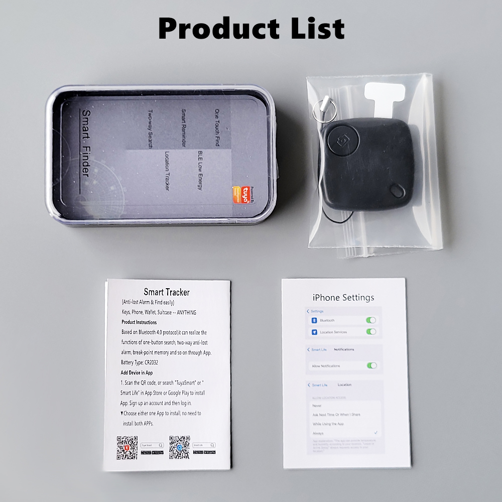ROVF Tuya Bluetooth Key Finder Wireless Smart Tracker Anti-lost Tracker Child Bag Wallet APP Record 80DB for Phone Key Bag. 