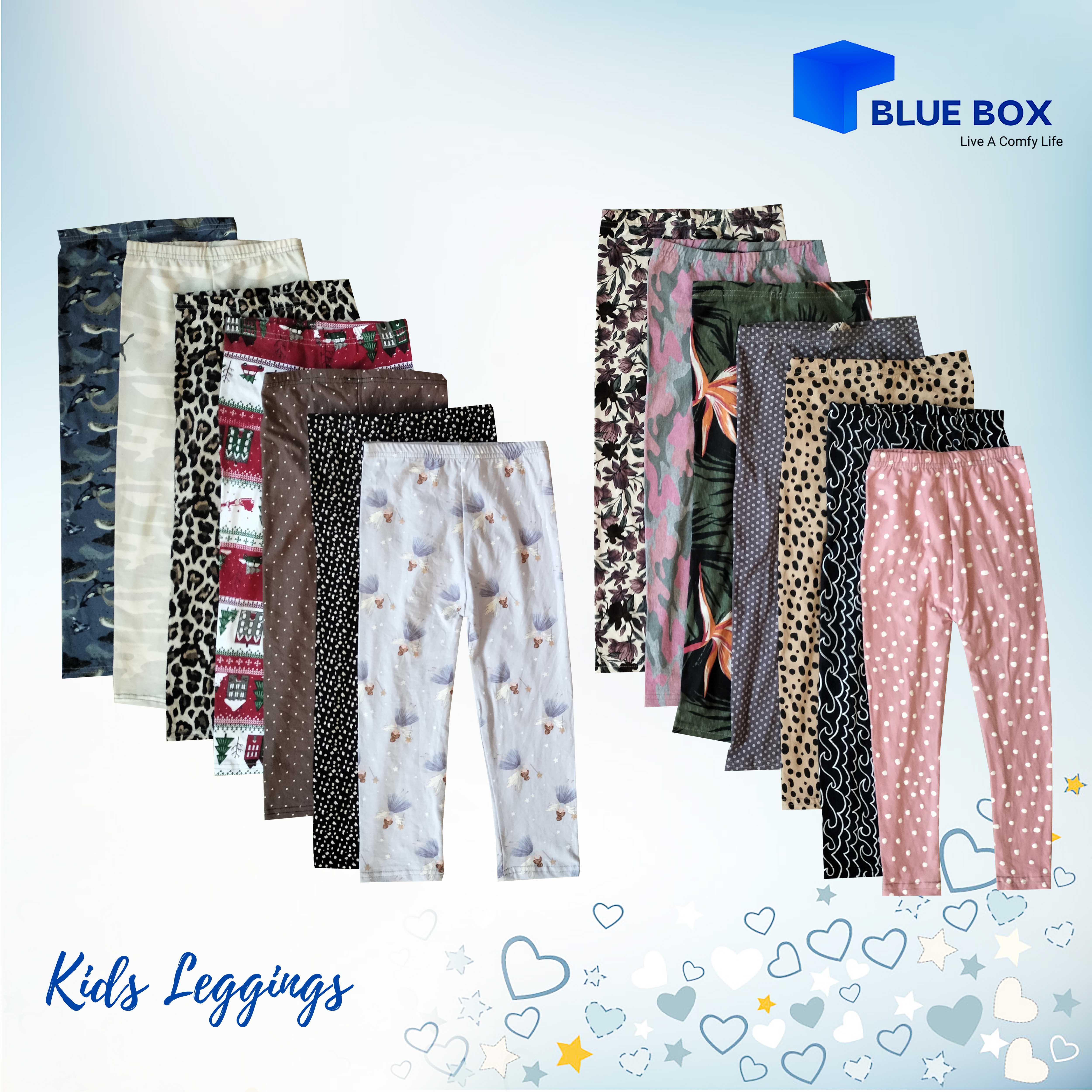 5 Cotton Printed Leggings Tights 