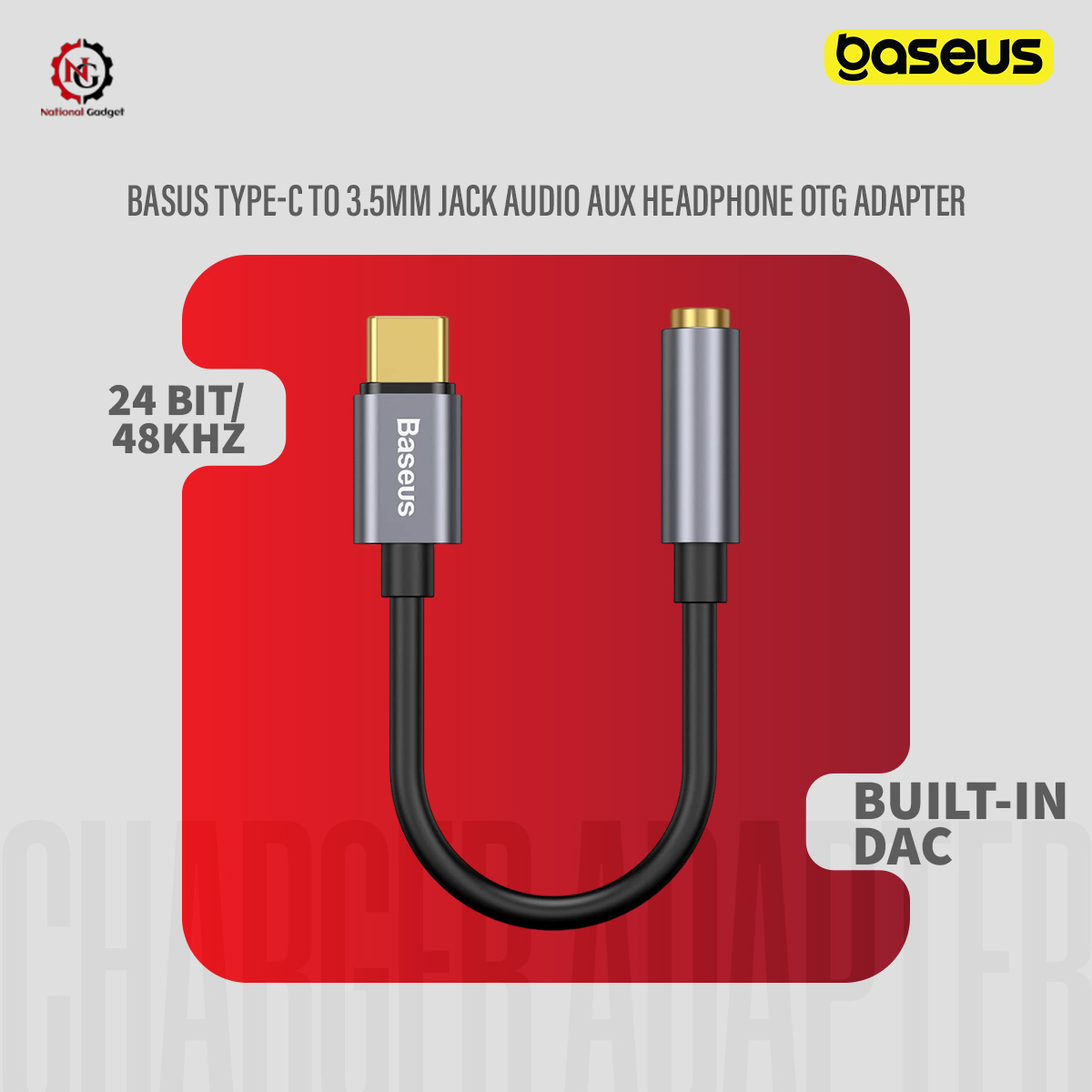 BASUS Type-C to 3.5mm Jack Audio AUX Headphone OTG Adapter - Convenient Adapter for Type-C Smartphones, Enjoy Audio and More