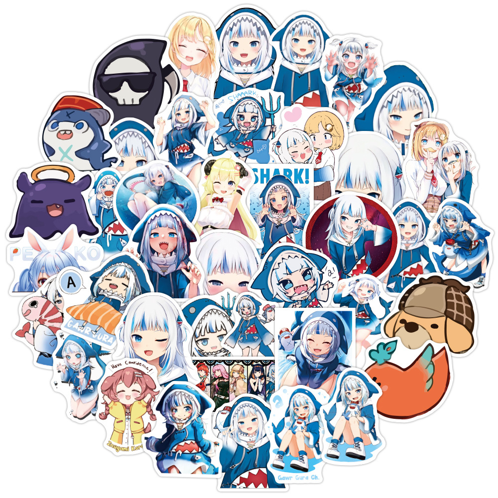 10/50pcs Hololive vtuber PVC Waterproof Stickers For Luggage Wall Car Laptop Bicycle Motorcycle Notebook Laptop Toys Stickers