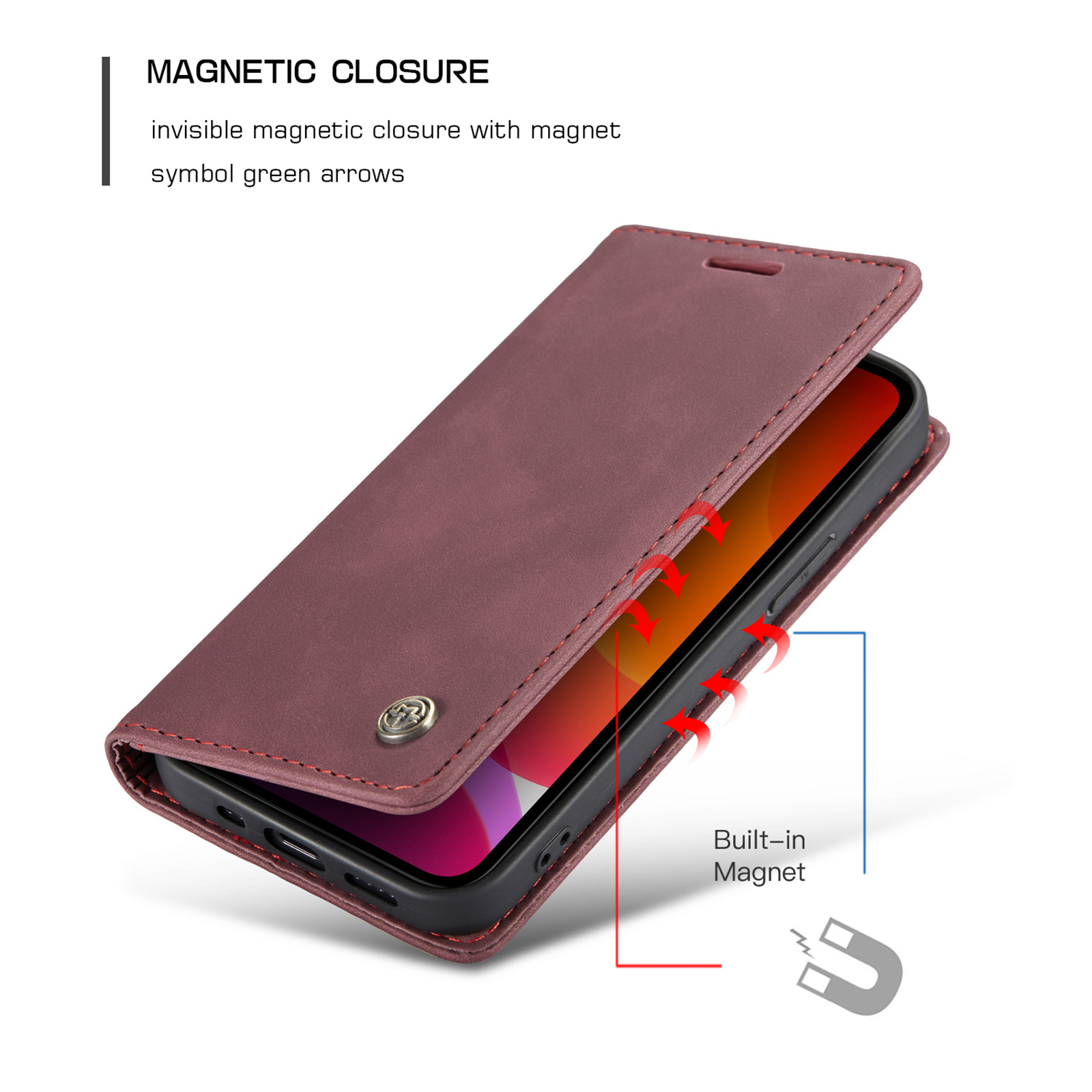 High Quality Retro Magnetic Flip Leather Case For Apple iPhone 12 Pro Max Phone Case Wallet Card Cover. 