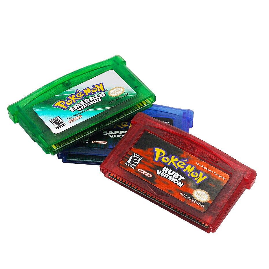 Sapphire/Emerald/Fire Red/Leaf Green/Ruby Pokemon Game Card Cartridge NDSL/GBC/GBM/GBA/SP 5 Styles. 