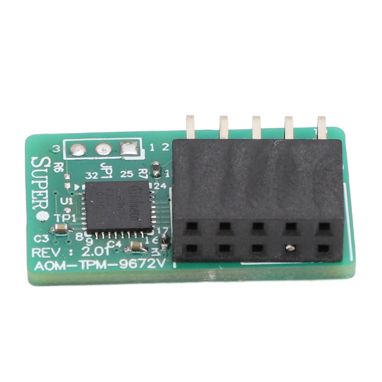 TPM 2.0 Module Trusted Platform Vertical 10Pin SPI TPM 2.0 Module for SuperMicro AOM TPM 9672V Motherboard 10pin TPM Header. 