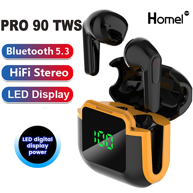 【FUPANG】Homel TWS Wireless Earbuds Sport Running Handfree Call Earphone Music Stereo Headphones Noise Cancelling Gaming Headset with LED Digital Box and Mic