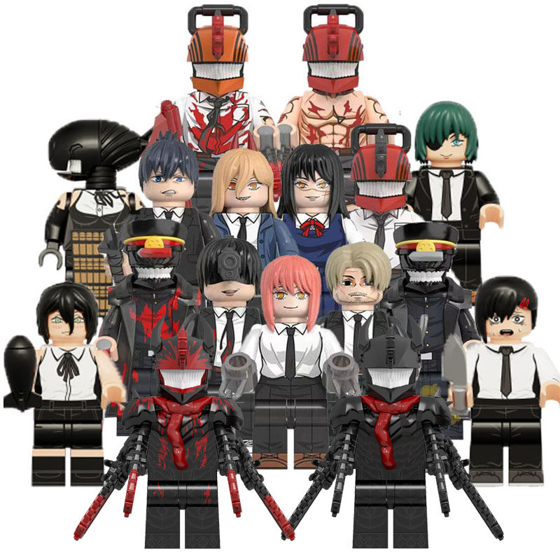 Chainsaw Man Building Blocks Toy Denji Pochita Samurai Ultimate Form Anime Mini Action Figures Building Blocks. 