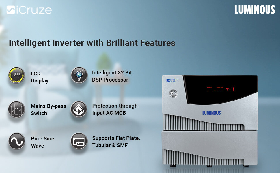 LUMINOUS CRUZE PLUS 2000VA PURE SINEWAVE IPS UPS FOR 12V 2 BATTERY JB