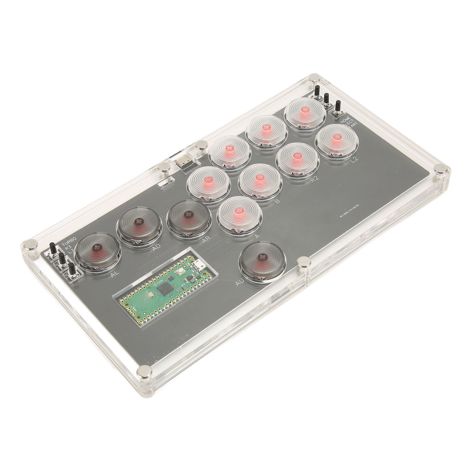 Fighting Stick Controller Mechanical Switch Arcade Fight Stick Controller Hot Swap Low Latency with LED Light for Game Console. 