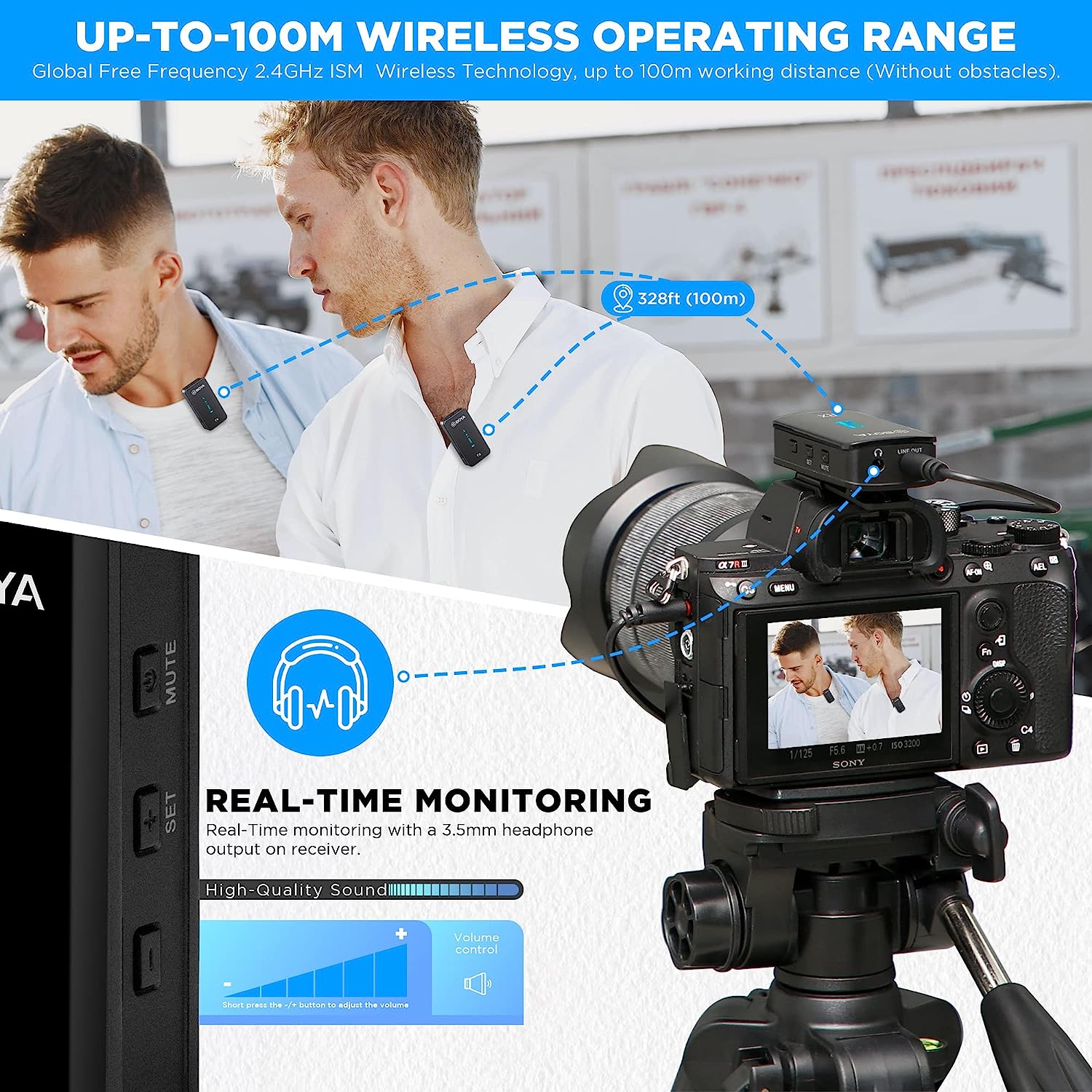 BOYA BY-XM6-K2 2.4GHz Ultra-compact Wireless Microphone System Kit. 