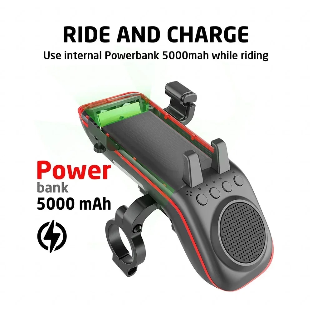 UPPEL Waterproof Bicycle Bluetooth Speaker Multifunctional 5W Portable Wireless Sound Box for MTB Bike with Light Power Bank New. 
