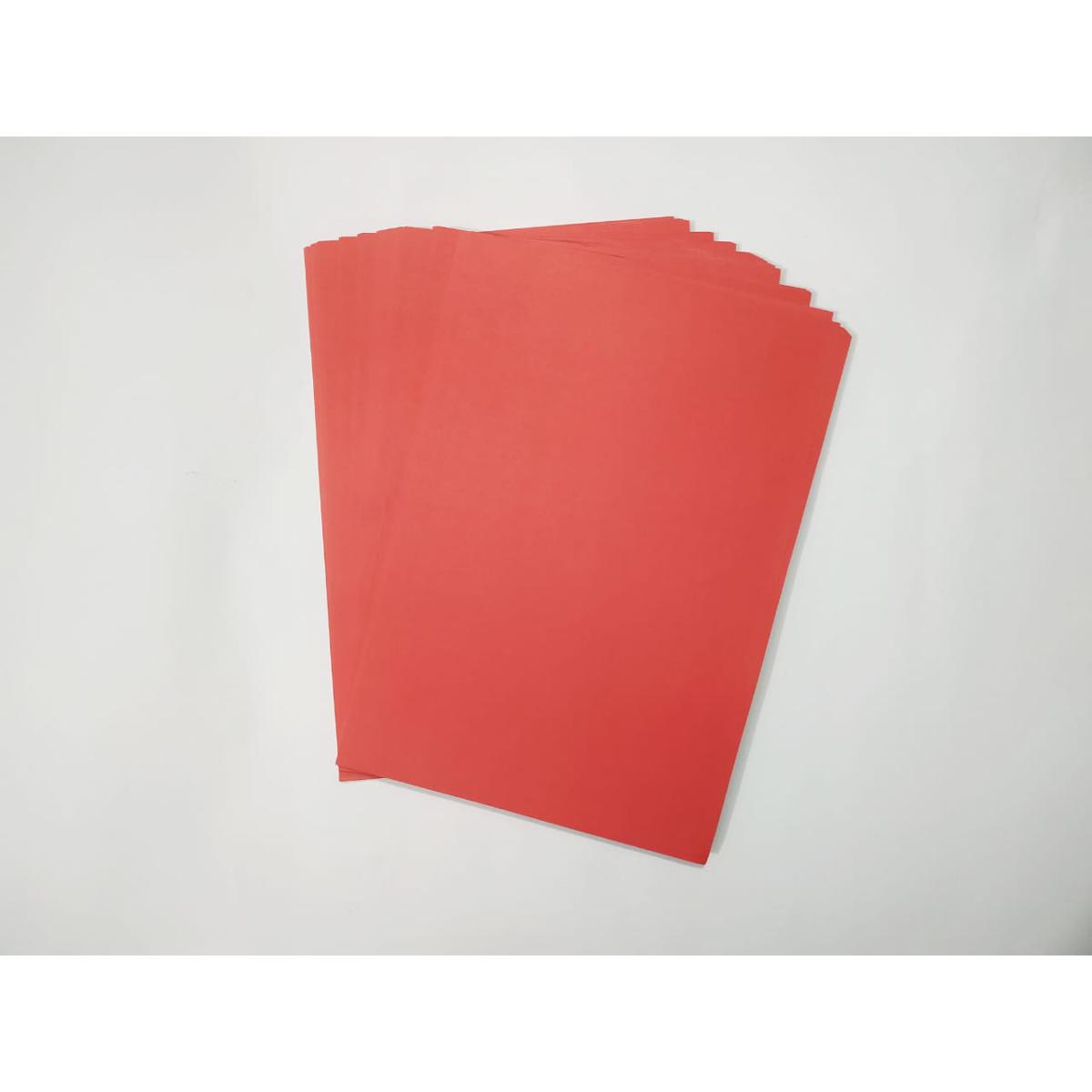 Color Paper A4 for Craft, Art & Photocopy - 100 Sheets. Red Colour. 80GSM