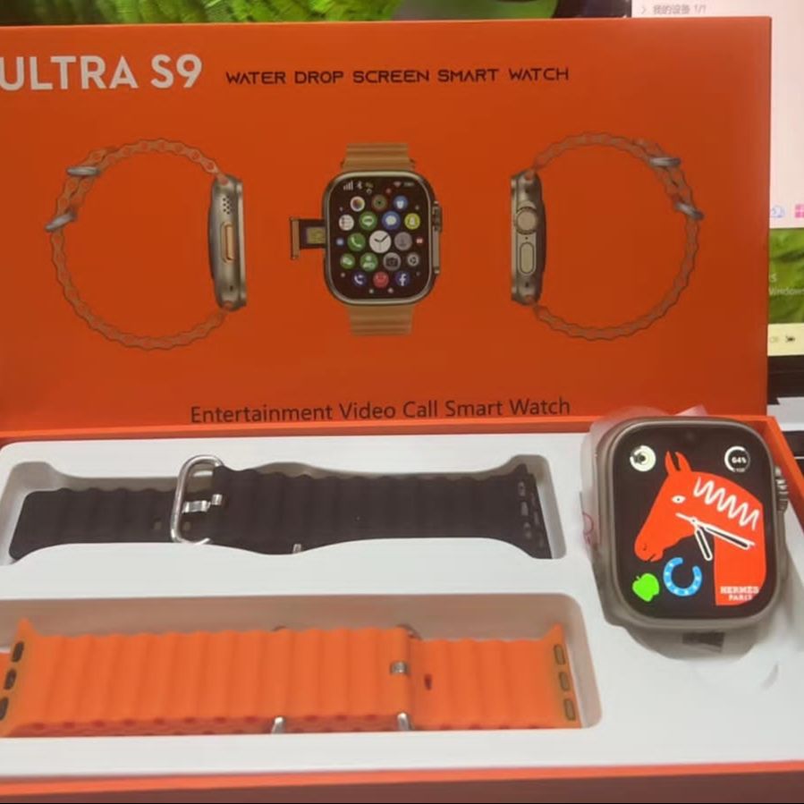 Ultra S9 Android 5g Smartwatch With Dual Camera 4GB/64GB – (Body Color-Golden with double Straps). 