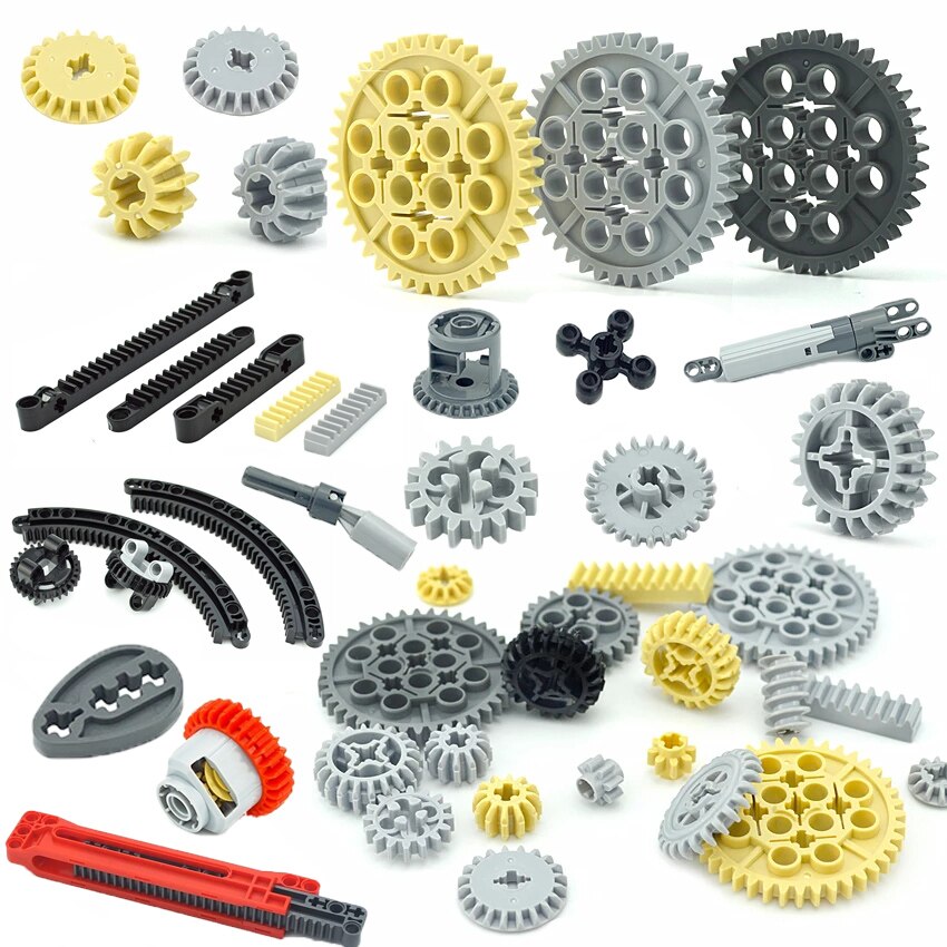 MOC Technical Gear Axle Bricks Parts Worm Rack Conector Train Car Crane Model Leduo 92693 3743 62821 Assembles Particles. 