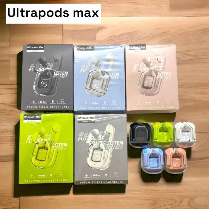 Ultrapods Max Bluetooth 5.3 Transparent Wireless Earbuds. 