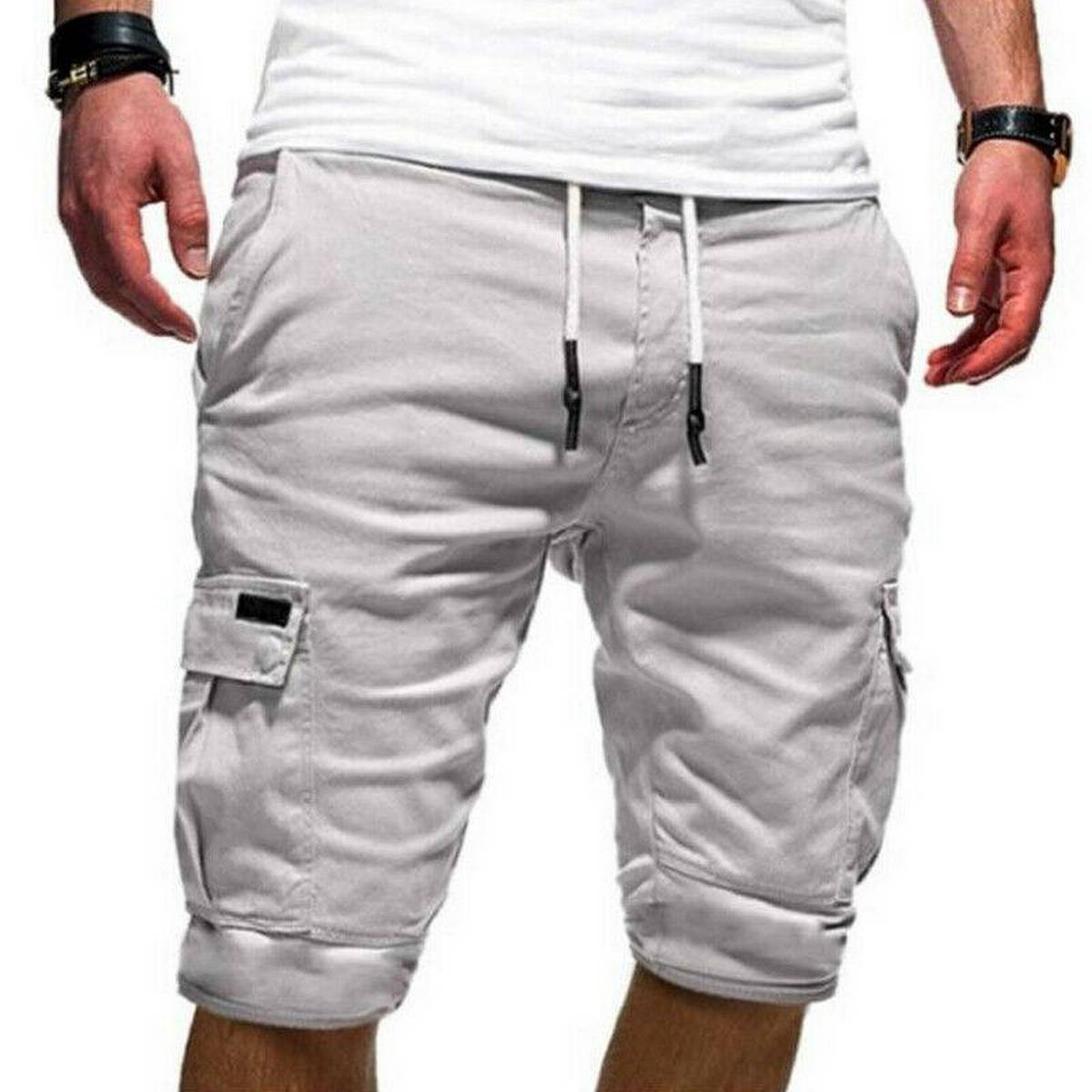 Mens Joggers Casual Work Cargo Shorts 