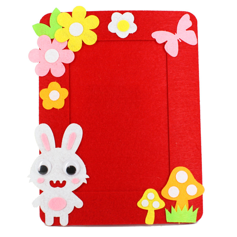 DIY Non-woven Picture Frame 3D Photo Frame Children Non-woven Stickers Handmade DIY Toys Material Package Craft Toys. 